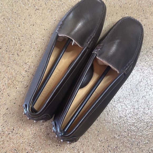 Lands End Driving Loafers Brown Leather New sz 7 - Picture 9 of 12